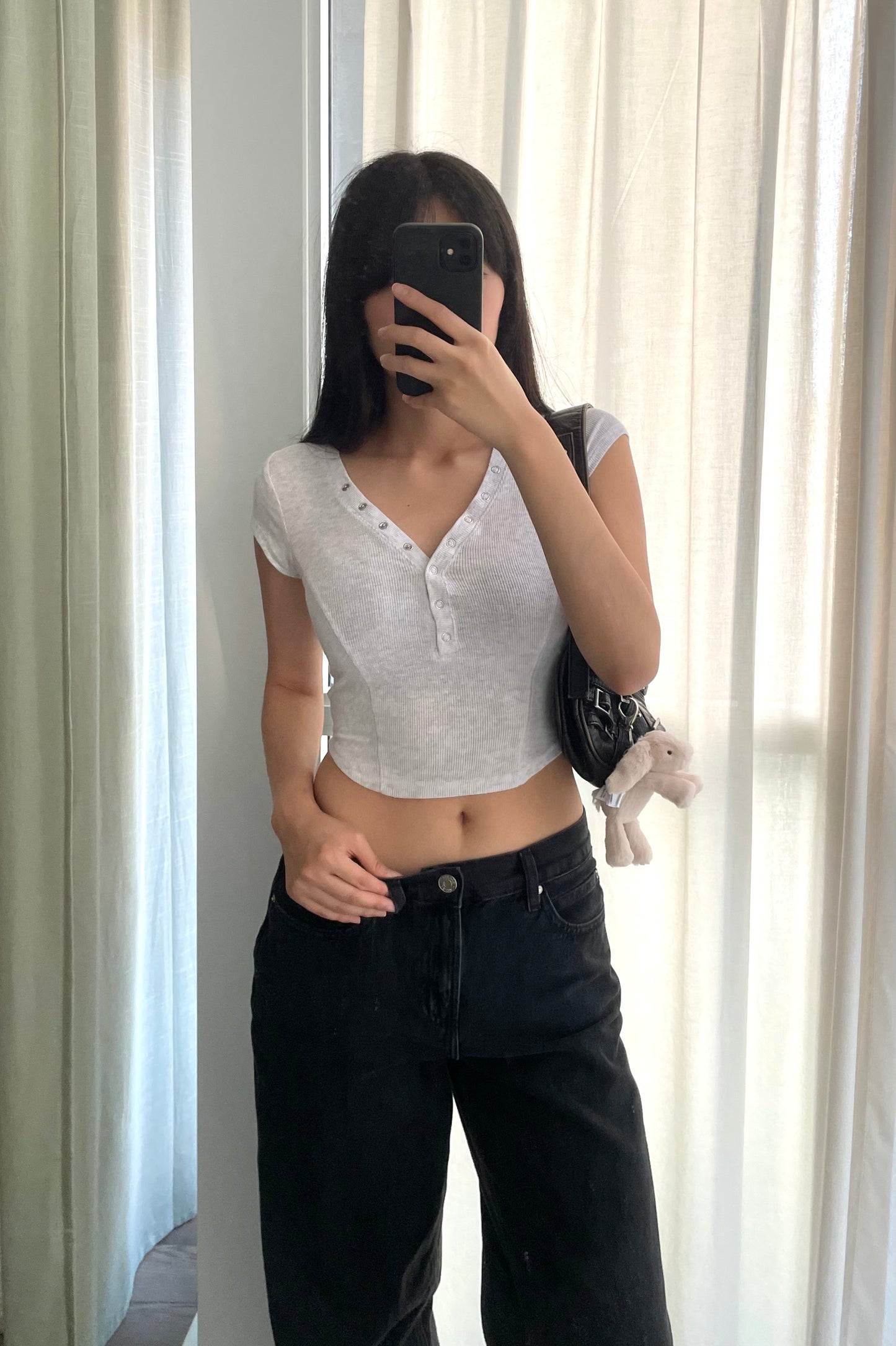 短板歐美鈕扣上衣 Taylor Henley Tee