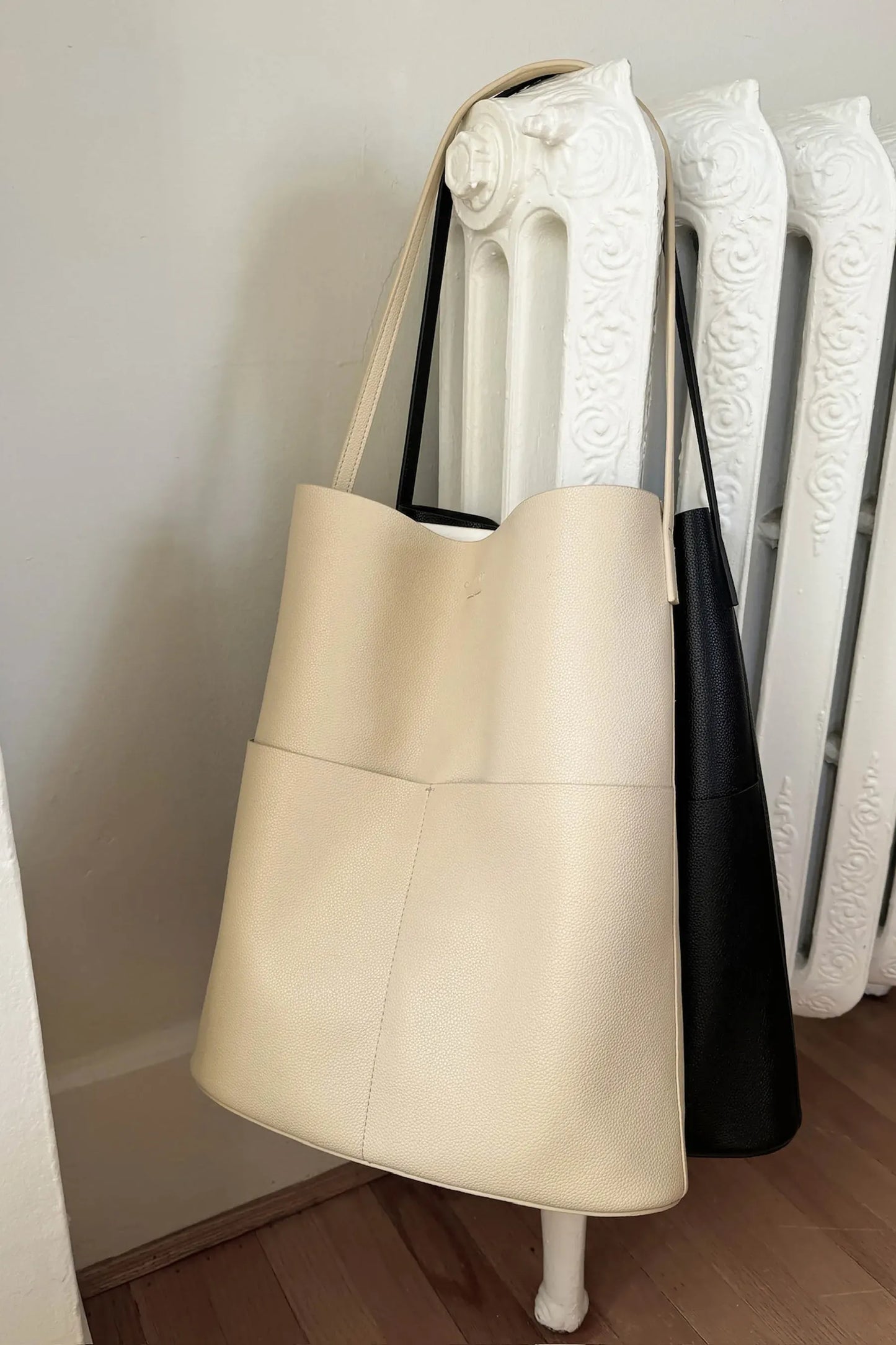 大容量皮革單肩包 VEGAN LEATHER TOTE BAG